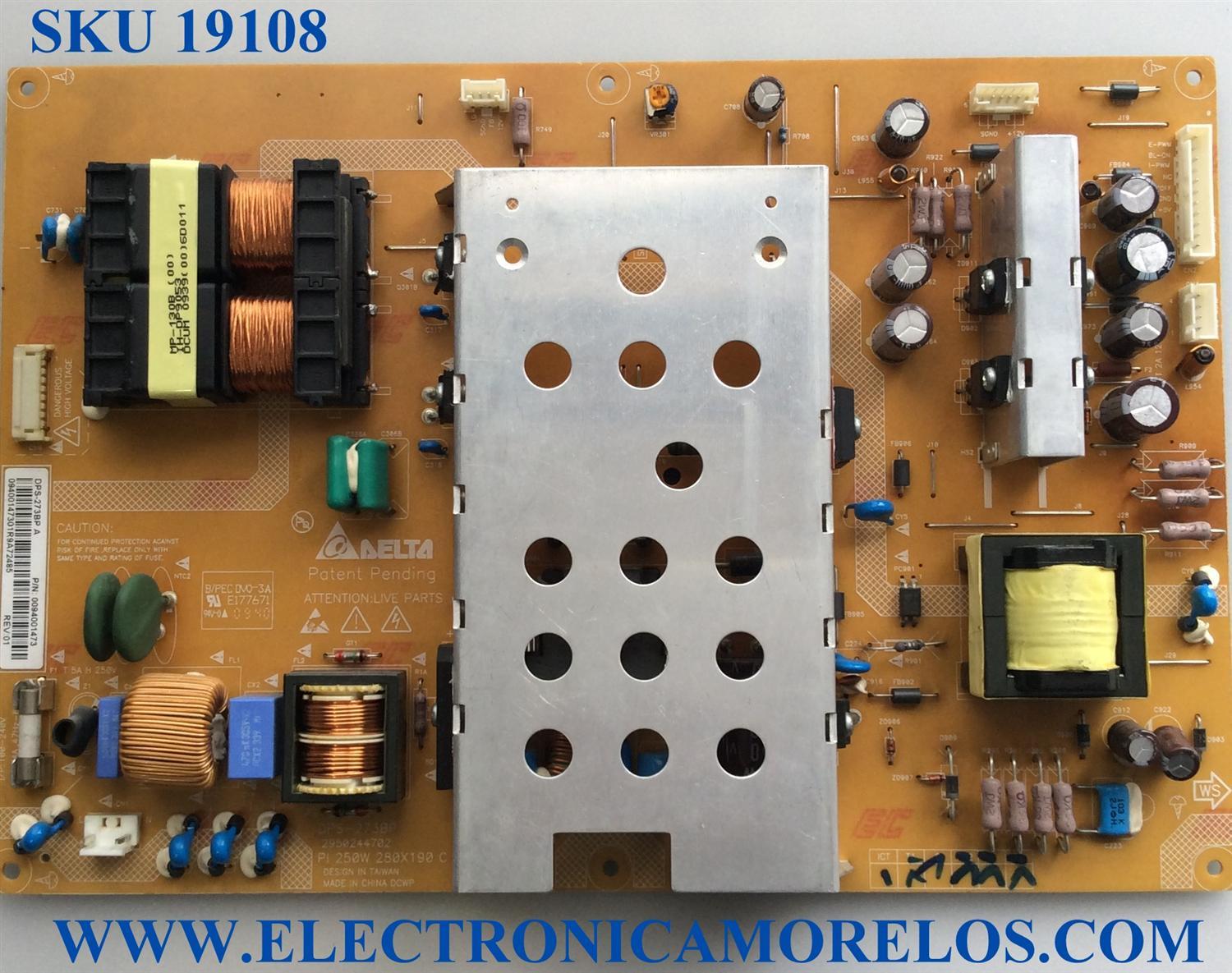 FUENTE DE PODER / HAIER / WESTSELL DPS-273BP / 2950244702 / E177671 / PI250W280X190C / PANEL T400HW02 V.2 XXXXG / MODELO HL40XP1